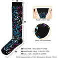 thumbnail image 4 of GZHJMY High Elasticity Compression Socks, High Knee Socks Adult Universal Leisure Relieve Fatigue,Colorful Music Note Travel Daily with Running (1 Pair), 4 of 7