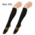 thumbnail image 3 of 6 pares de calcetines de compresión de cobre para mujeres y hombres para correr, color negro XXL, 3 of 7