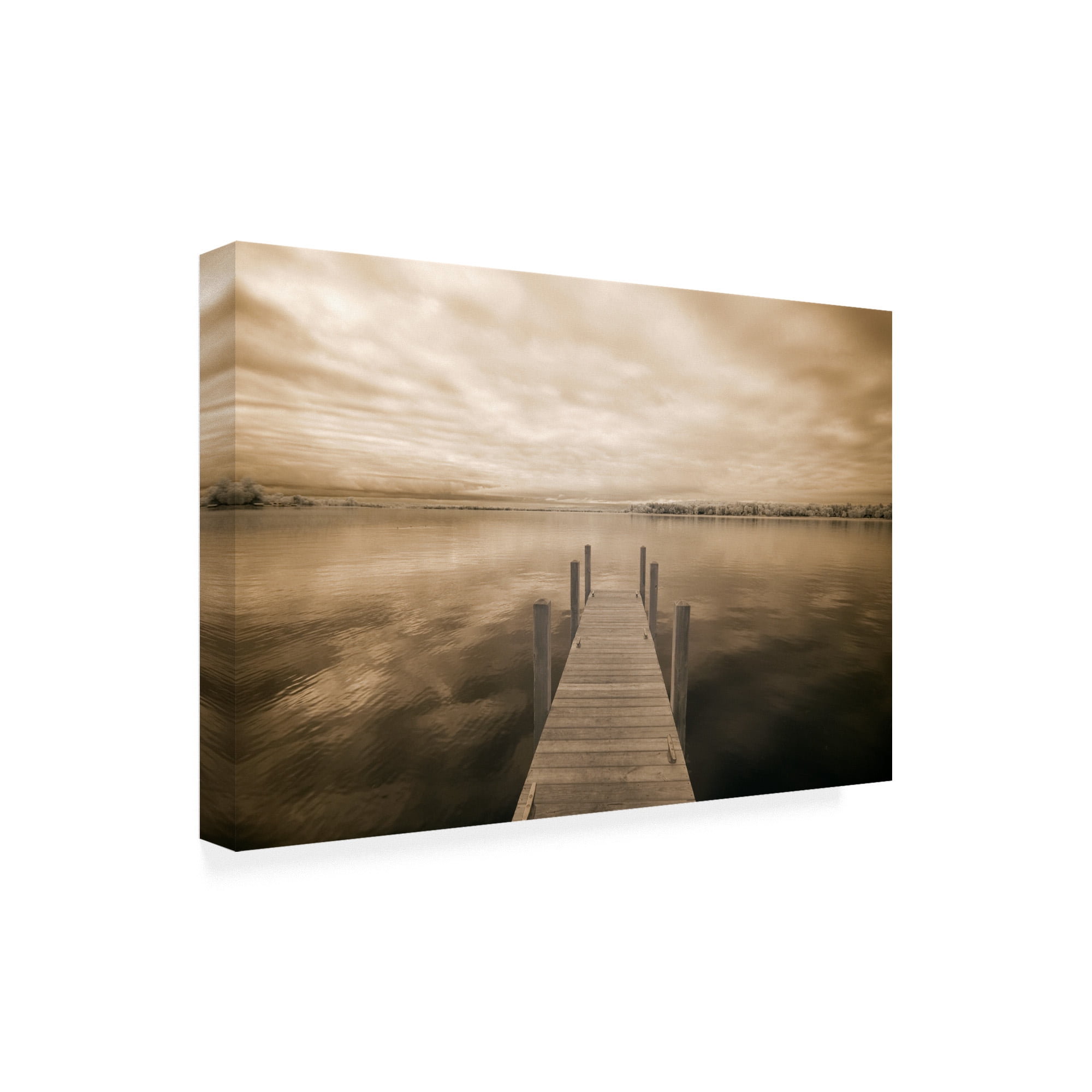 Trademark Fine Art 'Dock At Crooked Lake Conway Michigan' Canvas Art by Monte Nagler