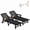 Black, variant on Cobiod Outdoor HDPE Chaise Lounge Chair,5-Position Adjustable Reclining Lounger with Wheels & Cup Holders,350lb Capacity,Overall length 78" , Coffee