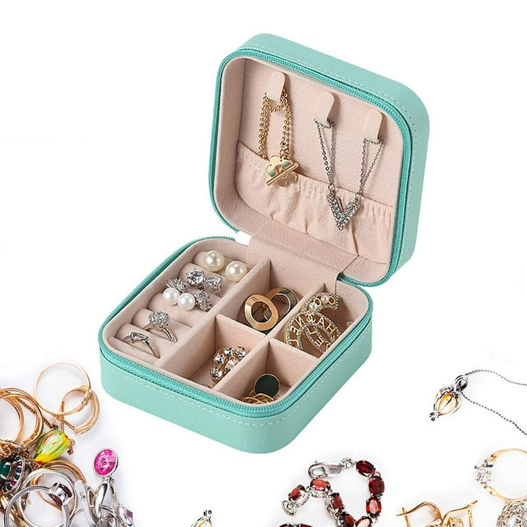 Tohuu Travel Jewelry Box Leather Small Jewelry Box Travel Jewelry