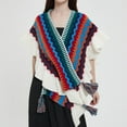 thumbnail image 4 of Poncho tipo capa de punto para mujer, cárdigan de punto tipo kimono con flecos para otoño e invierno, manta navideña, bufanda, regalos, 4 of 5