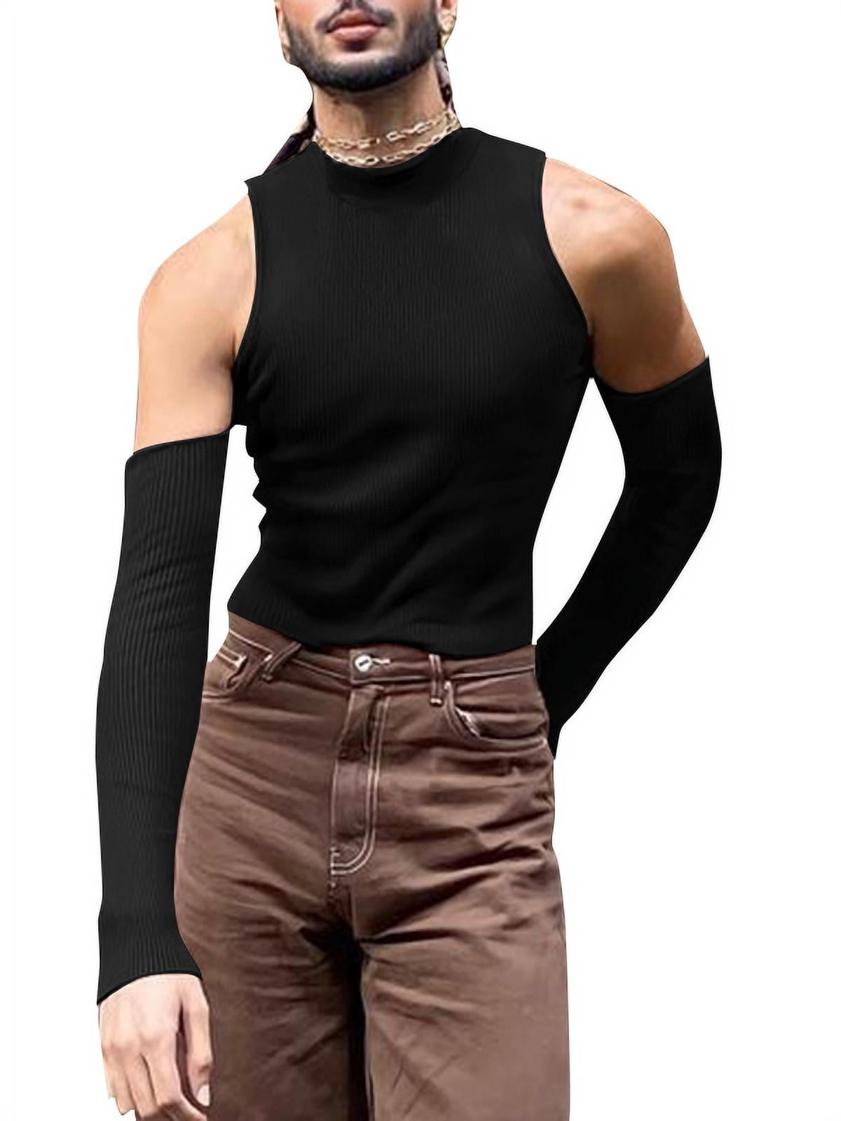 Museum Håndbog vært Men's Sexy Off Shoulder Cutout Long Sleeve T-Shirt Tops - Walmart.com
