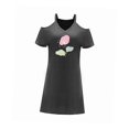 thumbnail image 3 of Vestido clásico de verano con hombros descubiertos para mujer, para vacaciones, oficina, desplazamientos SG, 3 of 7