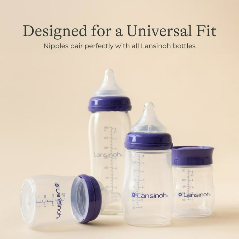 Lansinoh Anti-Colic Baby Bottles for Breastfeeding Babies, fl oz