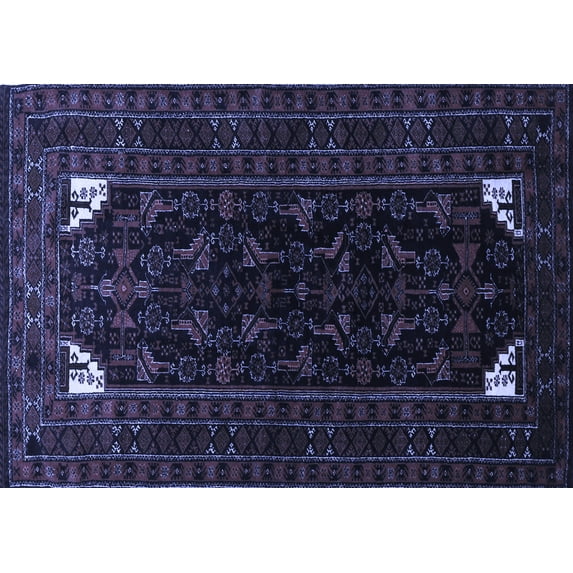 Ahgly Company Indoor Rectangle Persian Blue Traditional Area Rugs, 8' x 12'
