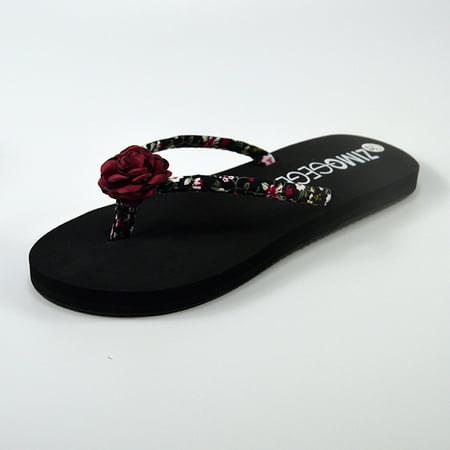 

Slippers Clearance Women S Fashion Floral Wedges Non-Slip Flat Heel Flip-Flops Slippers Shoes
