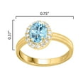 thumbnail image 3 of Gold Over Sterling Silver with Natural Sky Blue Topaz and White Topaz Halo Ring, 3 of 5