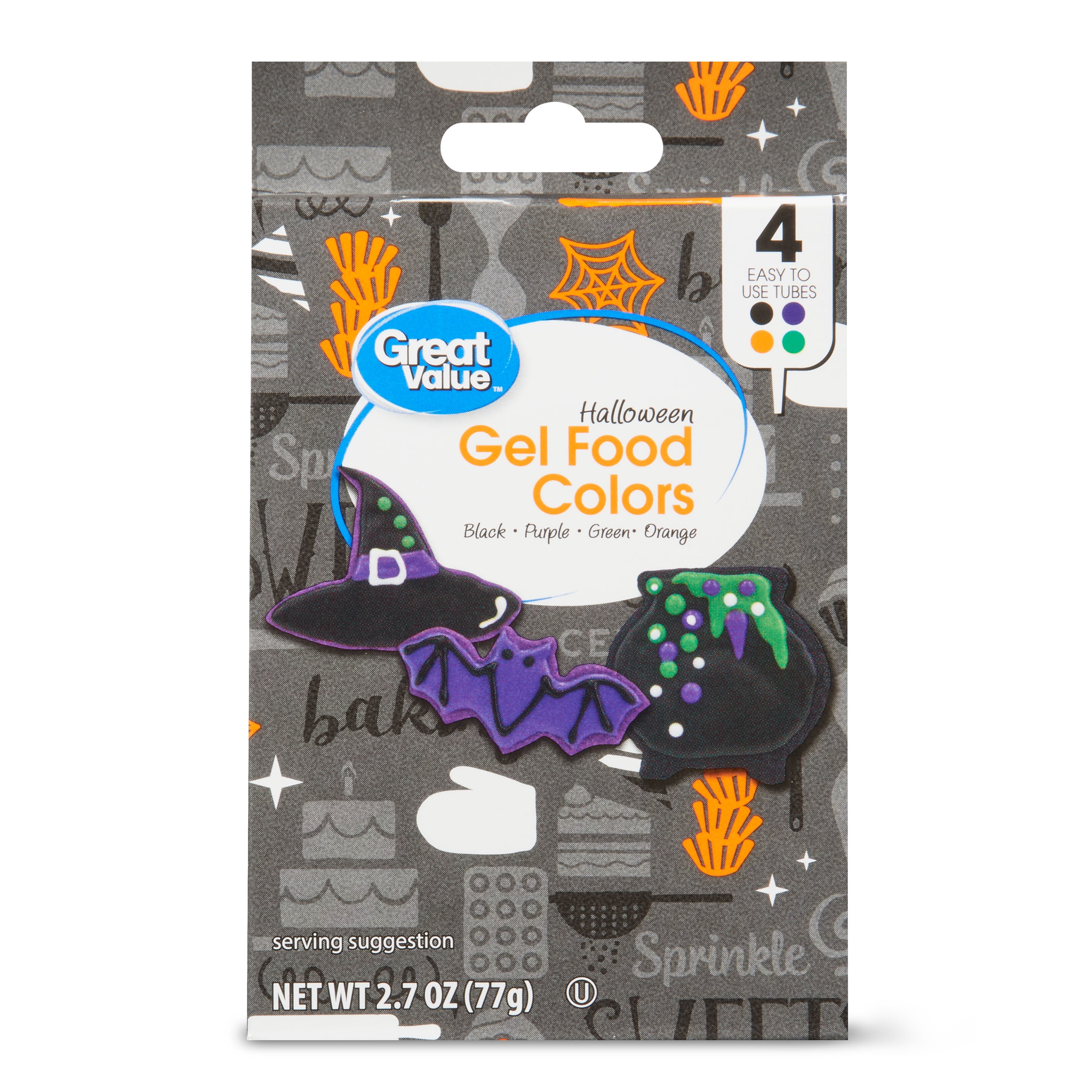 Great Value Halloween Gel Food Colors, 2.7 oz