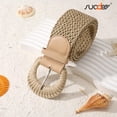 thumbnail image 5 of SUOSDEY Women Woven Wide Belt for Dress Fashion Rattan Braided Waist Belt Straw Raffia Boho Belt for Jeans, 5 of 6