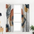 thumbnail image 2 of Blackout Window Curtain Mid Century Boho Tropical Leaf, Thermal Insulated Privacy Drapes, Abstract Geometric Terracotta Aesthetic Curtains For Bedroom,Kitchen,Living Room 42"W x 96"L (Pack of 2), 2 of 6