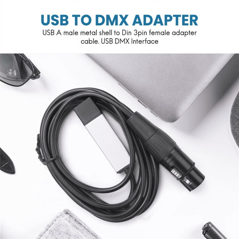  Lixada USB to DMX Interface Adapter Controller DMX512