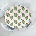 thumbnail image 3 of Ambesonne Mexican Fitted Round Tablecloth, Cactus Plant Desert, 40"- 44" Diameter, Green and Orange, 3 of 5