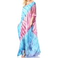 thumbnail image 3 of Sakkas Catia Women's Boho Casual Long Maxi Caftan Dress Kaftan Cover-up LougeWear - 1-Pink - One Size, 3 of 5