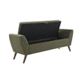 thumbnail image 7 of CQSXDA 60 Inch Storage Bench Featuring Comfort Padded Teddy Cream Upholstery and Mid-Century Wooden Legs for Any Room，Olive Green, 7 of 7