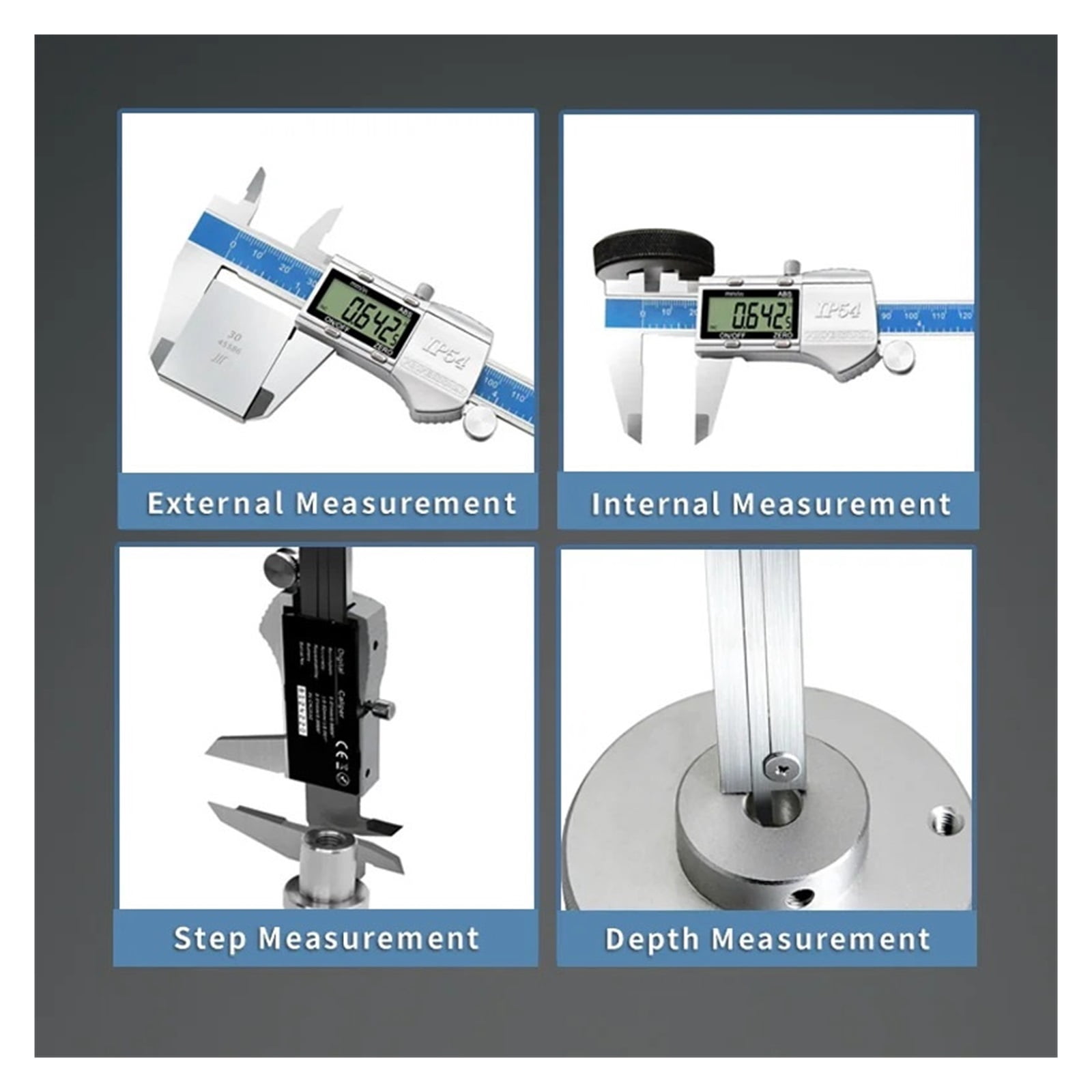 150mm Electronic Digital Caliper Stainless Vernier High Precision IP54Steel Measuring Tool
