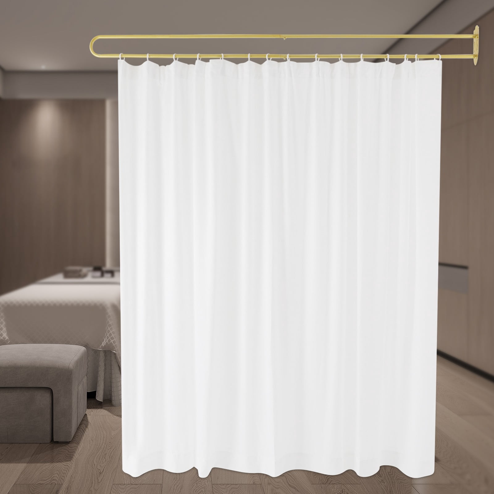 Privacy Partition Curtain, Wall Mounted Curtain, Curtain Room Divider 200*22cm for Offices, Conference Rooms, Beauty Salons