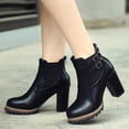 thumbnail image 2 of NECHOLOGY Botas Mujer Adulto Femenino Zapatos Botines para mujer Botas altas de tacón único botas gruesas para mujer zapatos de mujer con cremallera botas de mujer (Black, 8.5), 2 of 6