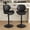 Black, variant on Homefun Swivel Bar Stools Set of 2,Double-Layer Filled Upholstered with Back,Adjustable Height,Faux Leather for Kitchen Island