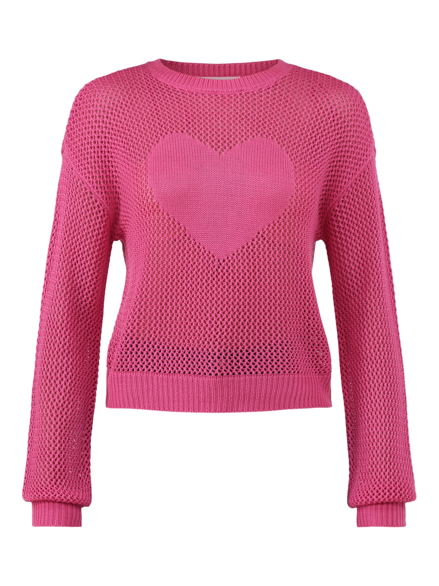 No Boundaries Heart Mesh Pullover, Lightweight, Women's No Boundaries Heart Mesh Pullover, Lightweight, Women's