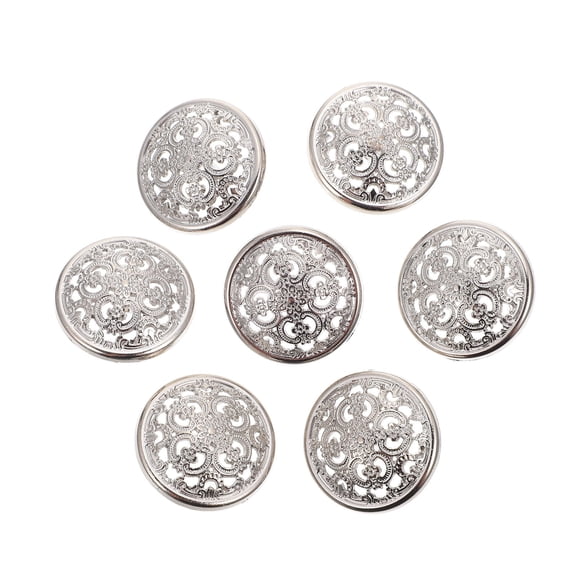 LOLIPPYY Durable Hollow Metal Sewing Buttons Silver Vintage Alloy for Clothing Decoration 50Pcs