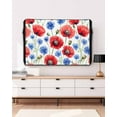 thumbnail image 5 of Red Poppy Flower Outdoor TV Cover 30 to 32 Inch Weatherproof, Blue Watercolor Budding Floral Summer 600D Oxford TV Covers with Waterproof Zipper, Outside Flat TV Screen Protector Size 30"Wx19"Hx4.5"D, 5 of 7