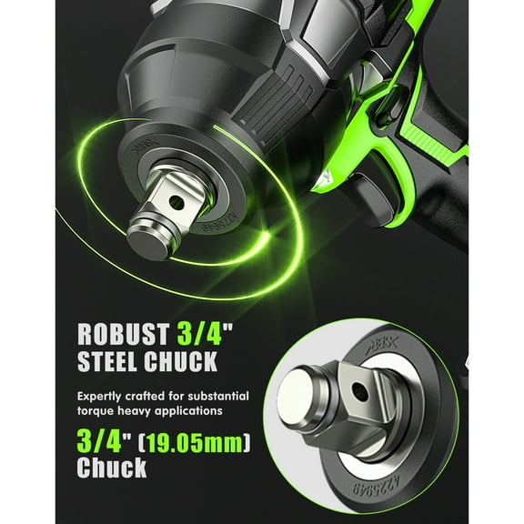 TASHHAR 8 Inch Cordless Electric Chainsaw 2 Battery with 3/4'' Electric Impact Wrench Cordless Brushless Gun