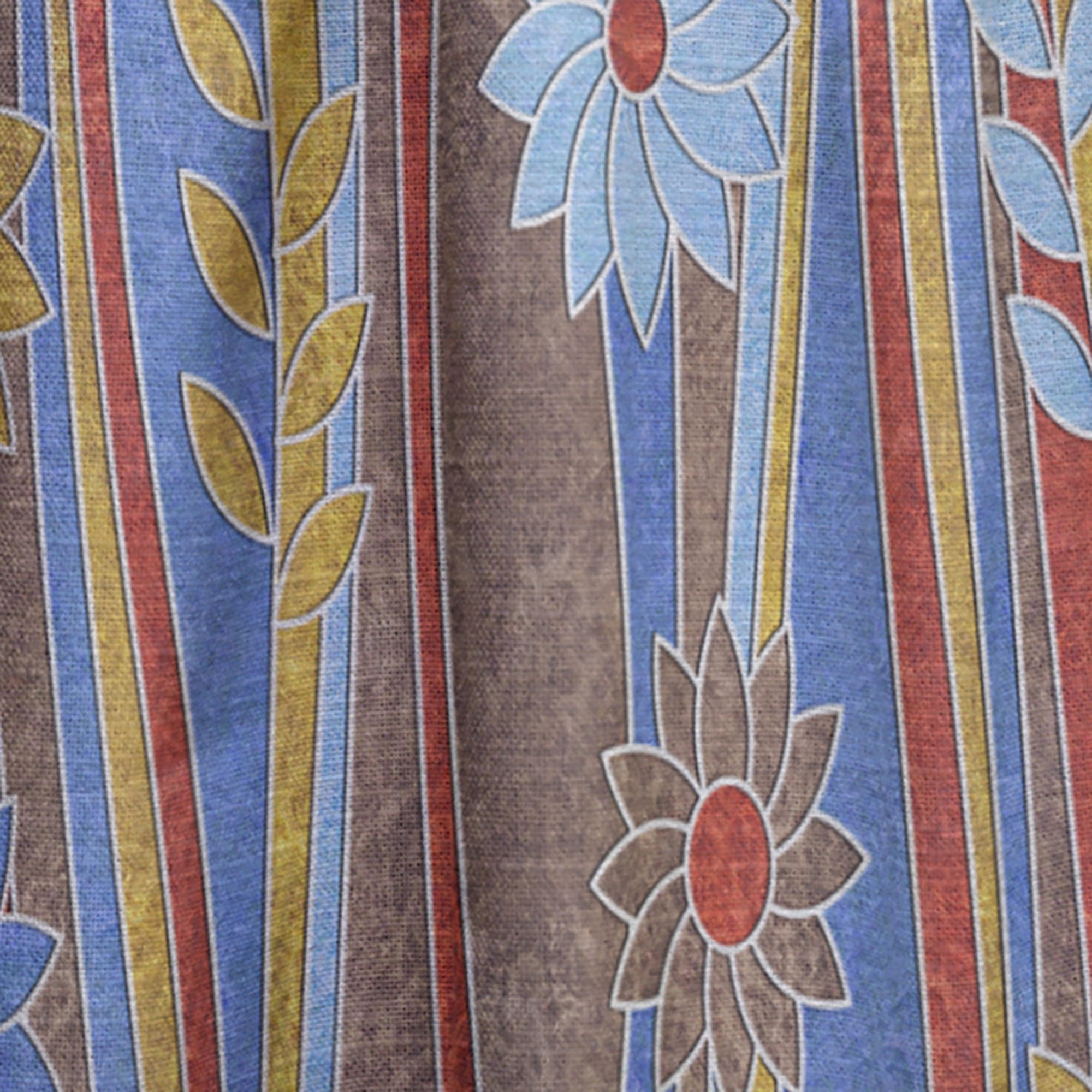Designart 'Retro Pattern Over Floral IV' Mid-Century Modern Curtain Panel