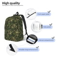 thumbnail image 3 of Disketp Green Camouflage Skull print Canvas Backpack Lightweight Travel Daypack Student Rucksack Laptop Backpack-, 3 of 5