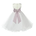 thumbnail image 3 of Ekidsbridal Satin Ivory Biscotti Tulle Rattail Flower Girl Dress for Baptism Wedding Mini Bridal Gown 829T S, 3 of 3