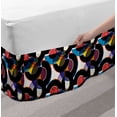 thumbnail image 2 of Retro Bed Skirt, Geometrical Theme Abstract Shapes and Colorful Circles in Vintage Style Theme, Elastic Bedskirt Dust Ruffle Wrap Around for Bedding Decor, 4 Sizes, Multicolor, by Ambesonne, 2 of 2
