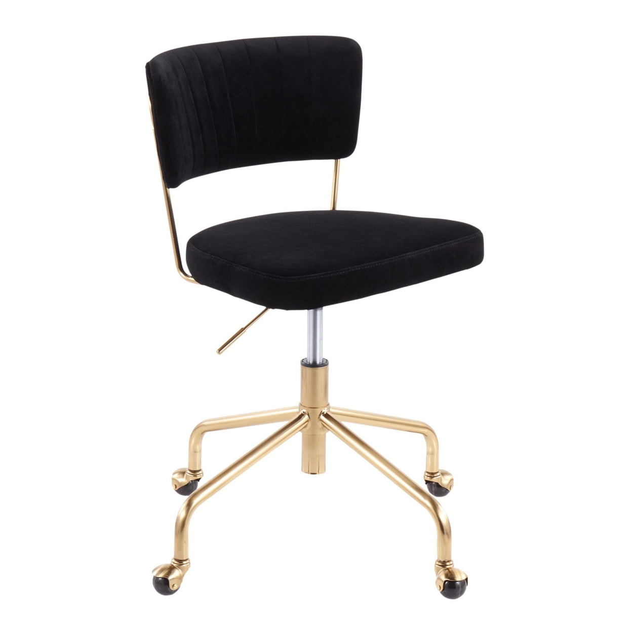 Tania Contemporary Black Velvet 28.5" Swivel Task Chair