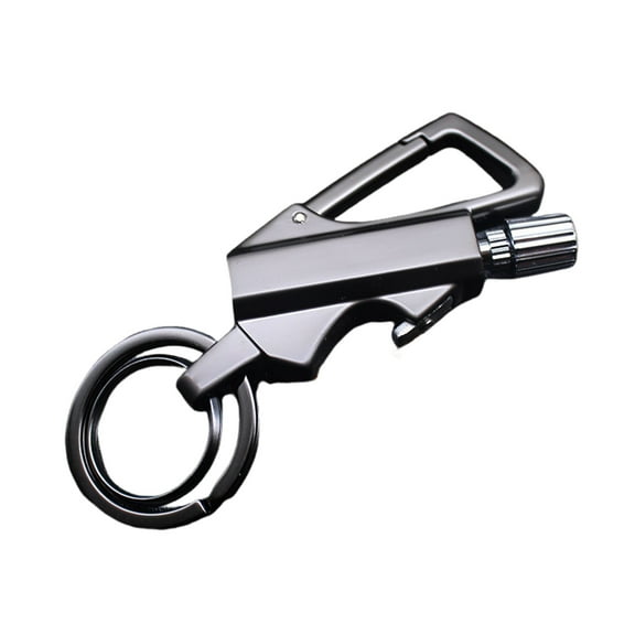 Black Multifunctional Match Kerosene Lighter With Bottle Opener Keychain Portable Outdoor Lighter With Storage Bag 6Ml Liquid Fuel Lighter For Camping Hiking 1 Piece