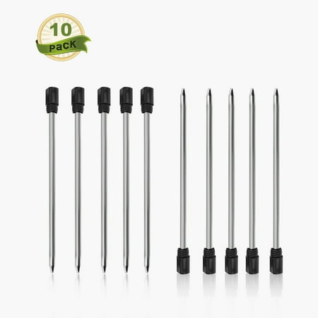 10PCS Tactical Pen Refills Black Roller Ball Pen Refill Black Ink for Laix B007-2 B006 Defense Tactical Pen Ink