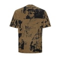 thumbnail image 5 of Men's Graphic Oversized T-Shirt Cotton Crew Neck Short Sleeve Tee Soft Stretch Casual Printed Top Big and Tall Size 5XL Khaki, 5 of 6
