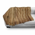 thumbnail image 3 of Farmland Soft Flannel Fleece Throw Blanket, Triangle Edged Timber Border Stripes Siding Woodwork Enclosing Tool Image Art, Cozy Plush for Indoor and Outdoor Use, 60" x 80", White Brown, by Ambesonne, 3 of 6
