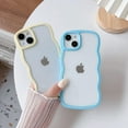 Solid Color Curly Wave Frame Clear Soft Compatible with iPhone Case