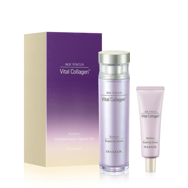 Suero esencial ISA KNOX AGE FOCUS VITAL COLLAGEN (2.4fl oz) - Ampolla coreana para el cuidado de la piel de LG Beauty. Colágeno Hidrolizado Vitaminas C B12 y E