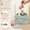 thumbnail image 3 of Uxcell 2 Pcs Drawstring Makeup Pouch, 4.7" Canvas Cosmetic Bag Women's Make Up Bags Toiletry Organizer for Travel Toiletries Accessories, White, 3 of 7