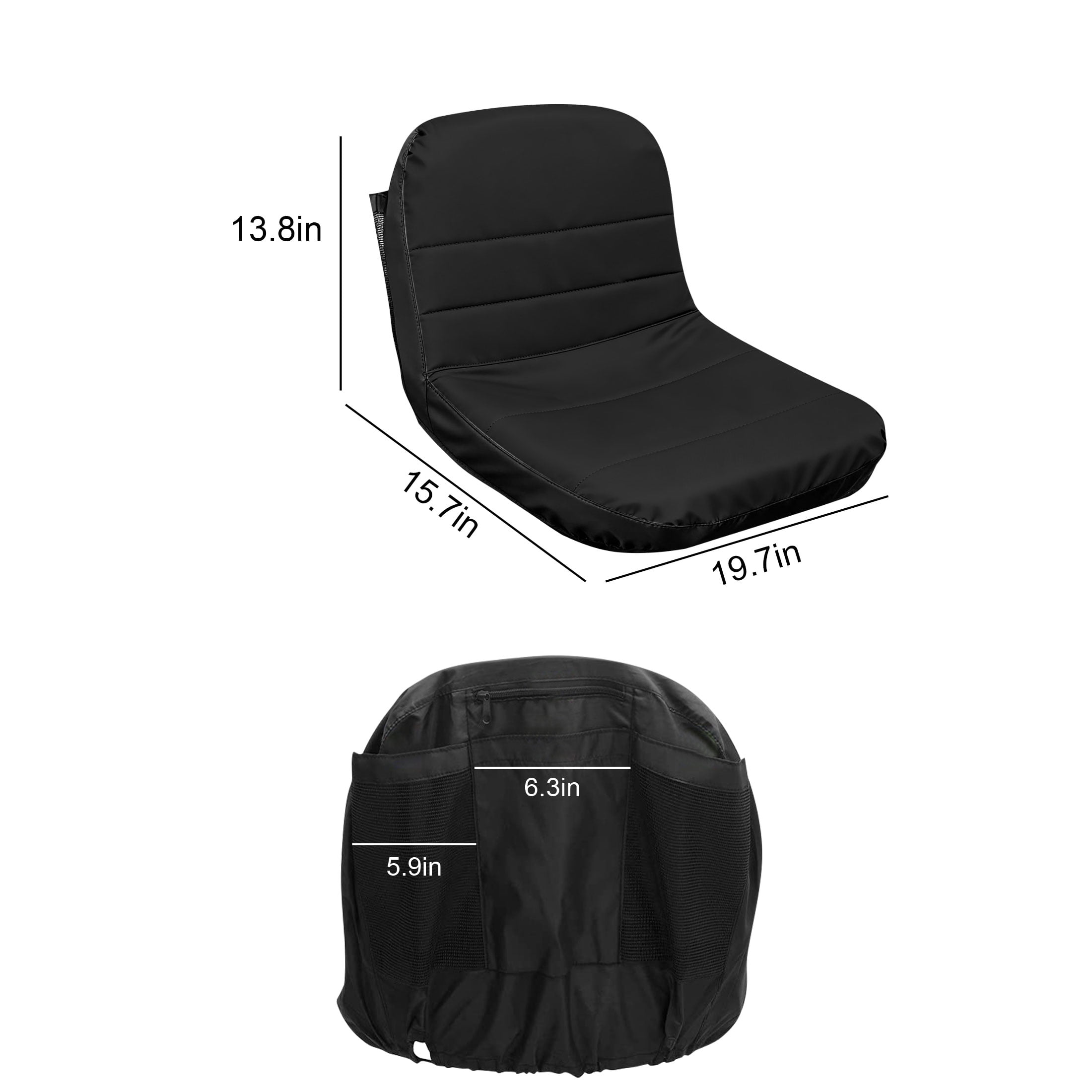 Lawn Tractor Seat Cover, TSV Universal Lawn Mower Seat Cover, Black