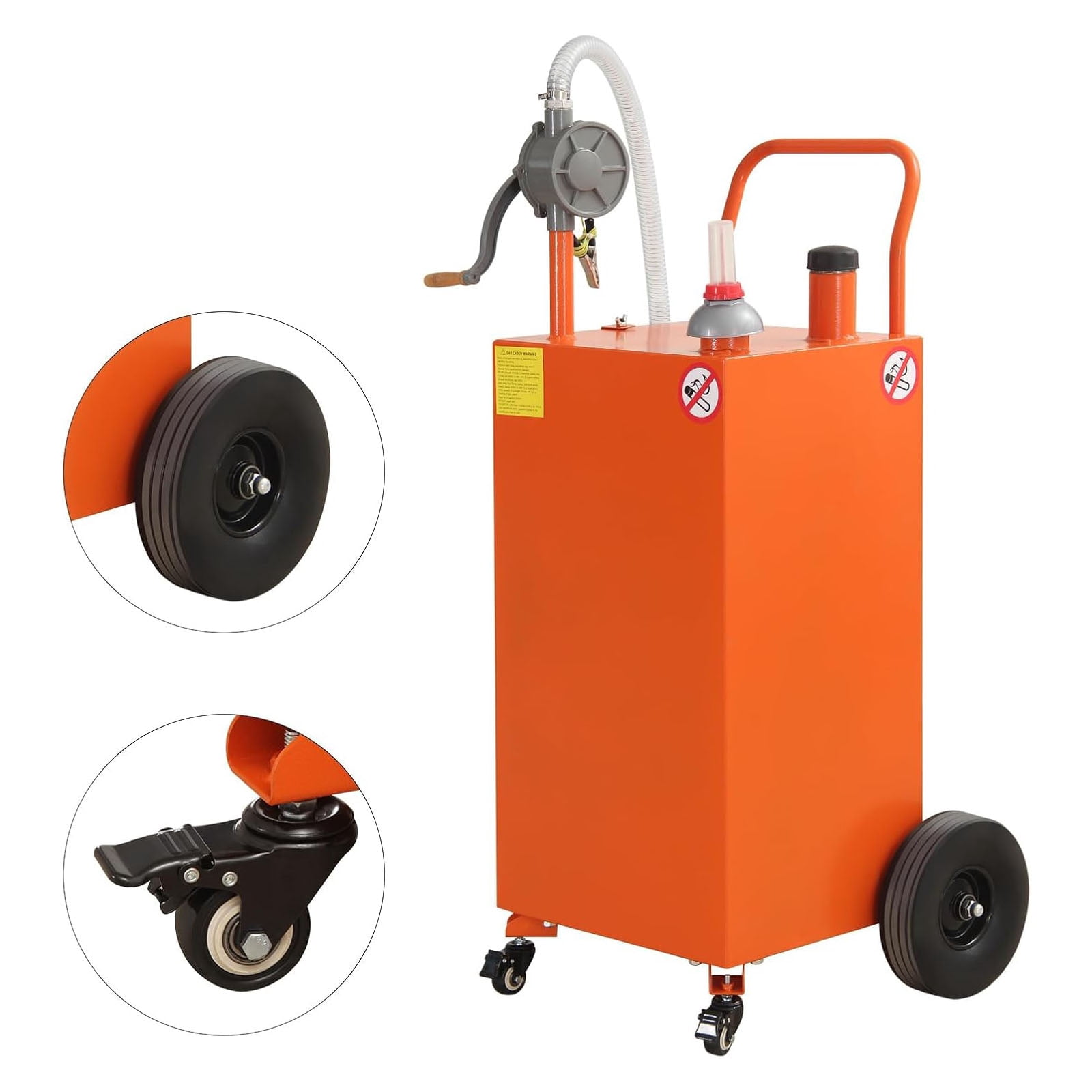 M optimized 30 Gallon Gas Caddy, Portable Fuel Transfer Storage Tank with 4 Wheels and 2-Way Rotary Pump, Large Diesel Kerosene Can Container for Cars Boat ATV Motorcycle Lawnmower