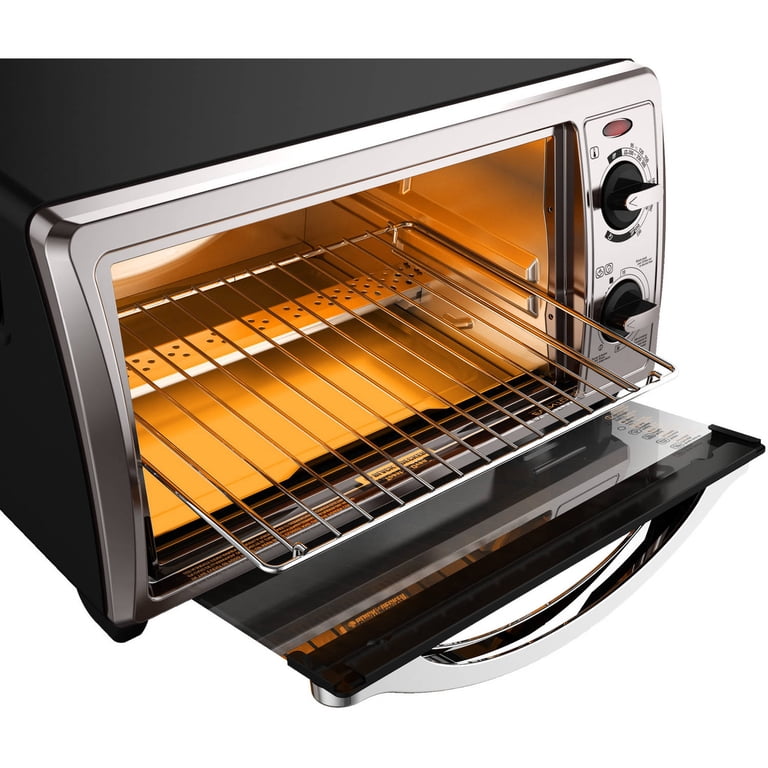 BLACK+DECKER 4-Slice 2-Knob Toaster Oven, Silver, TO1332SBD