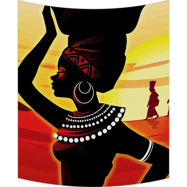 GCKG African Woman Tapestry,African Woman Wall Hanging Wall Decor Art