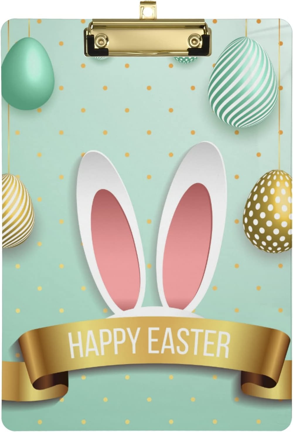 FMSHPON Easter Eggs Bunny Ears Clipboard Hardboard Wood Nursing Clip