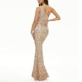 thumbnail image 4 of Robe de Soirée Petite Robe de Soirée une Épaule à Sequins Robe de Bal Longue Vêtements pour Femmes Adultes Beige Taille TG, 4 of 7