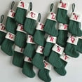 thumbnail image 5 of AuroraX Plush Green Knitted Wool Christmas Stocking with Initials Personalized Embroidered Monogrammed Mini Christmas Stockings Hanging 7" Socks for Holiday Party Gifts Decor, 5 of 5