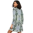 thumbnail image 2 of FORMRS Womens Long Sleeve Nightgowns Crew Neck Sleep Shirt Soft Pajamas Sizes S-3XL, Blue Blossom, 2 of 8