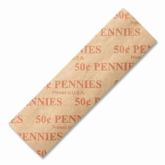 Pennies Flat Coin Wrappers, Red - 1000 Wrappers per Box