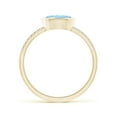 thumbnail image 2 of ANGARA Natural Bezel-Set Oval Aquamarine and Diamond Ring in 14K Yellow Gold for Women (Size-7x5mm) | March Birthstone, Birthday, Anniversary, Jewelry Gift for Women | Natural Aquamarine Ring, 2 of 9