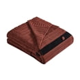 thumbnail image 2 of Modern Threads Tarek 100% Cotton Knit Adult Throw Blanket, 50" x 70", Nutmeg/Black, 2 of 2